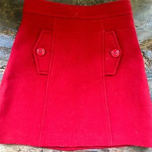 MIU MIU RED WOOL SKIRT